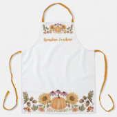 Aangepaste Herfst Herfst Bloemen Monogram Thanksgi Schort (Voorkant)