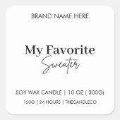 Aangepaste Herfst Kaarsetiket Sjabloon Vierkante Sticker (Voorkant)