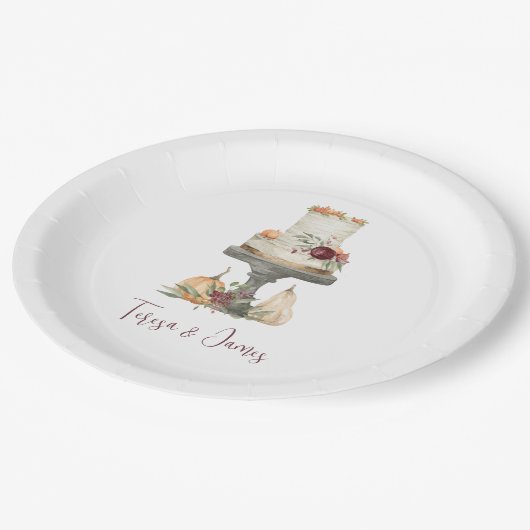 Aangepaste herfst Layer Cake Papieren Bordje (Gekanteld)