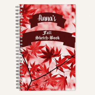 Aangepaste Herfst Maple laat artistieke kleurrijke Notitieboek