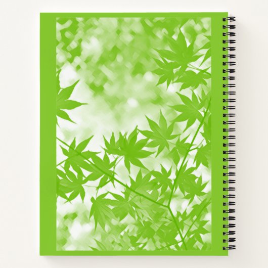 Aangepaste Herfst Maple Leaf Artistic Elegant Gard Notitieboek (Achterkant)