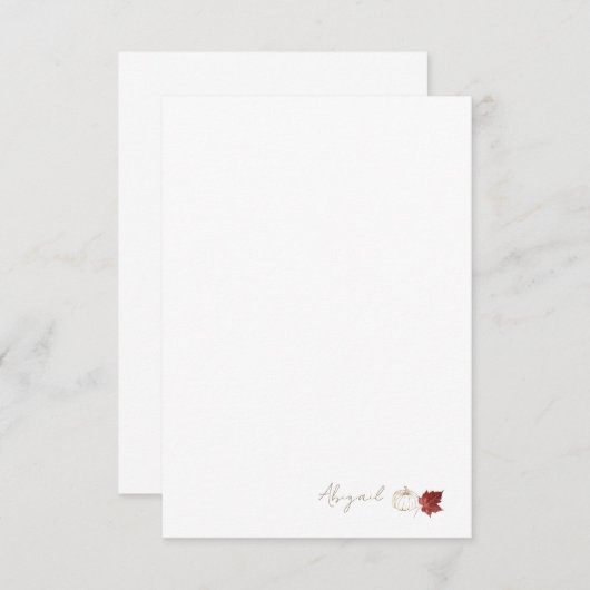 Aangepaste Herfst pompoen Bedankkaart (Voorkant / Achterkant)