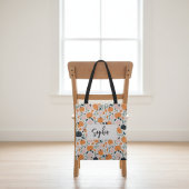 Aangepaste Herfst Pompoen Canvas tas met Naam