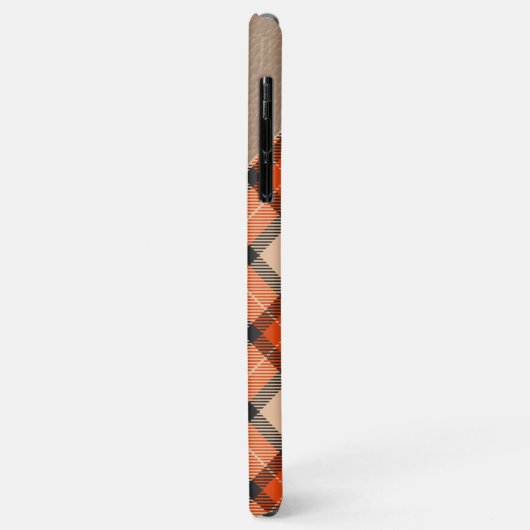 Aangepaste herfst pompoen Sinaasappel bruin tartan Case-Mate iPhone Case (Achterkant/links)