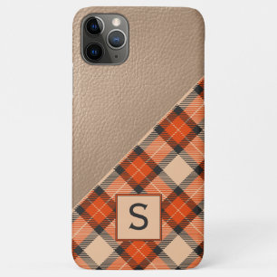 Aangepaste herfst pompoen Sinaasappel bruin tartan iPhone 11 Pro Max Hoesje