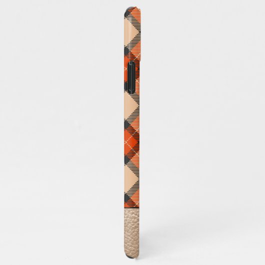 Aangepaste herfst pompoen Sinaasappel bruin tartan iPhone Hoesje (Rechterkant)