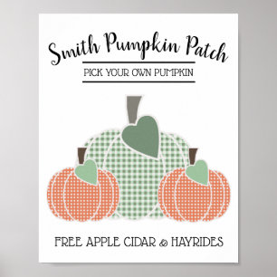 Aangepaste Herfst pompoenen pleisterkalk afdrukken Poster