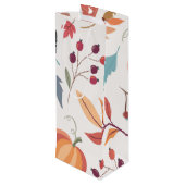 Aangepaste herfst printwijn wijn cadeautas (Achterkant Gekanteld)