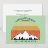 Aangepaste Herfst Retreat Sunset Mountain Party Kaart (Voorkant / Achterkant)