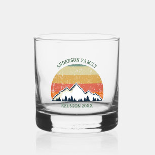 Aangepaste Herfst Retreat Sunset Mountain Party Whisky Glas
