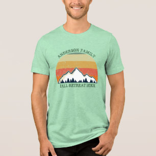 Aangepaste Herfst Sunset Familie Reünie Groen Tri-Blend Shirt