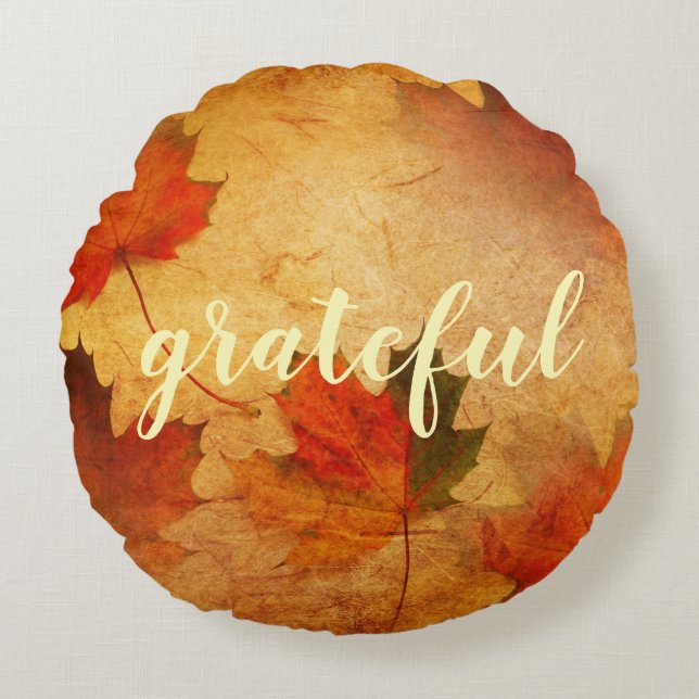 Aangepaste herfst Thanksgiving vakantie Rond Kussen (Voorkant)