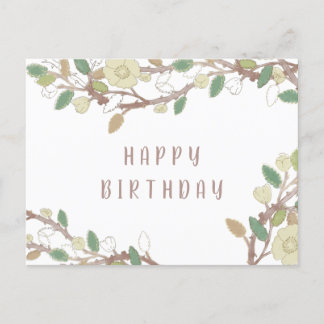 Aangepaste Herfst Tree Branch Happy Birthday Postc Briefkaart
