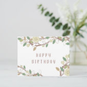 Aangepaste Herfst Tree Branch Happy Birthday Postc Briefkaart (Staand voorkant)