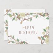 Aangepaste Herfst Tree Branch Happy Birthday Postc Briefkaart (Voorkant / Achterkant)
