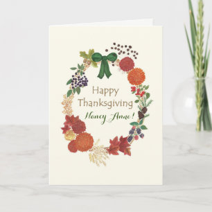 Aangepaste Herfst voor Thanksgiving aan voorzijde Feestdagen Kaart