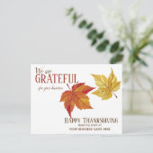 Aangepaste herfstbladeren zakelijke Thanksgiving-a Briefkaart (Staand voorkant)
