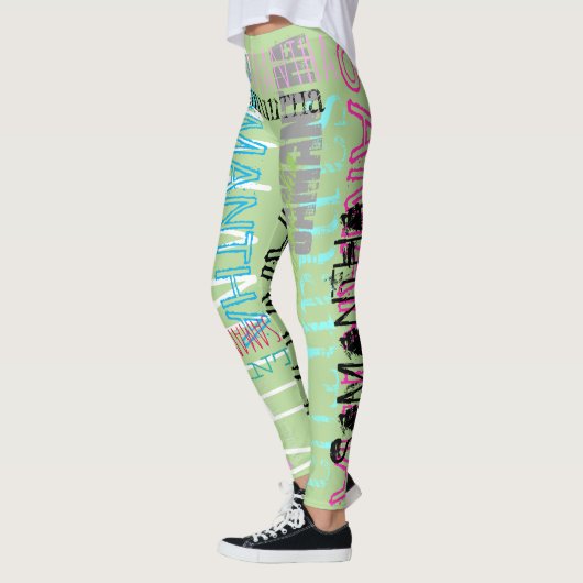 Aangepaste herhalingsnaam 8 letters Leggings (Links)