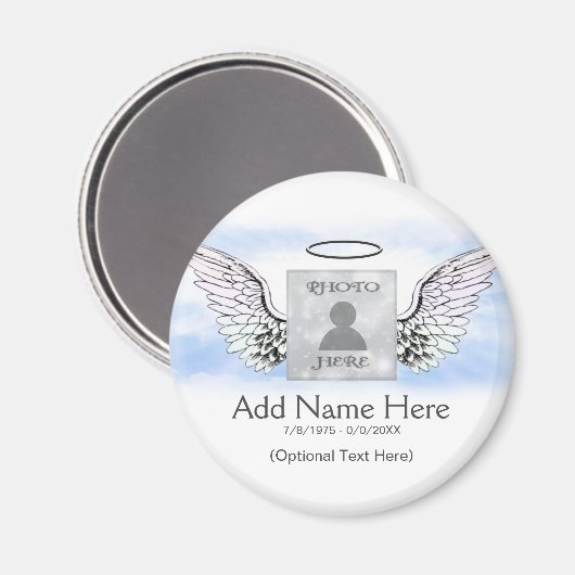 Aangepaste herinnering | Angel Wings en Clouds Magneet (Voorkant / Achterkant)