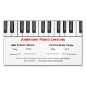 Aangepaste herinnering Pianolessen voor kinderen Magnetisch Visitekaartje (Voorkant)