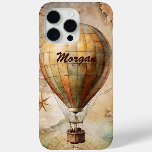 Aangepaste  heteluchtballon | Antiek reis Case-Mate iPhone Case (Achterkant)