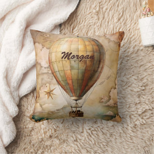 Aangepaste heteluchtballon Antiek reis Kussen