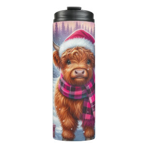 Aangepaste Highland Cow Kerst Tumblr –Feestelijke Thermosbeker