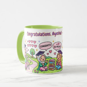 Aangepaste Hijab Afstudeerfeest Lieve Kawaii Meisj Mok