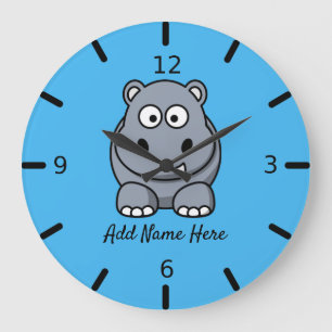 Aangepaste hippo bevestigen grote klok