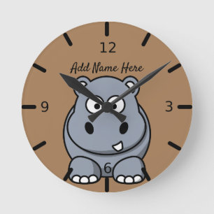 Aangepaste hippo grote klok