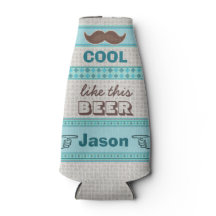 Aangepaste Hipster Mustache Bottle Cooler
