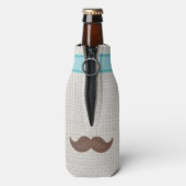 Aangepaste  Hipster Mustache Bottle Cooler (Fles Achterkant)
