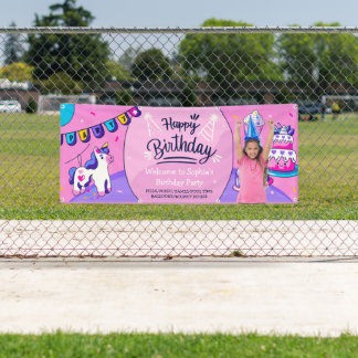 Aangepaste Hispanic Girl Foto Verjaardagsfeestje  Spandoek