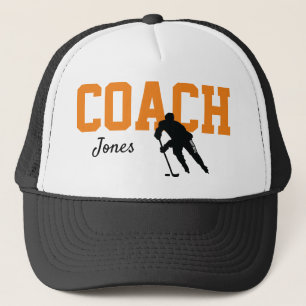 Aangepaste Hockey Coach Name Oranje Trucker Pet