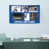 Aangepaste Hockey Photo Collage Team Name Jouw tek Spandoek (Beurs)