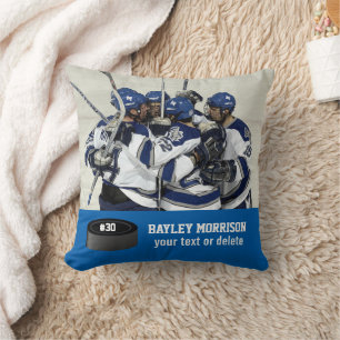 Aangepaste Hockey Photo Player-naam, team en numme Kussen