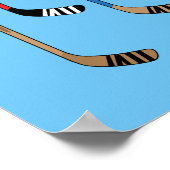 Aangepaste Hockey Player Name Hockey Sticks Poster (Hoek)