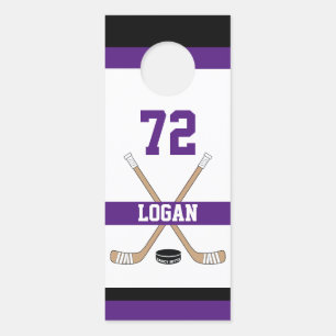 Aangepaste Hockey Player Name Number Paars Room