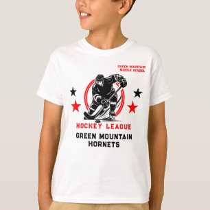 Aangepaste Hockey School Club League Naam Nummer T-shirt