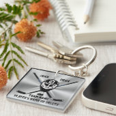 Aangepaste Hockey-Sleutelhangers met drie tekstvak Sleutelhanger (Voorkant Rechts)