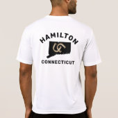 Aangepaste Hoefijzer Pitching Connecticut Map T-shirt (Achterkant)