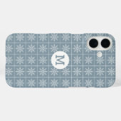 Aangepaste hoesjes voor Snowflake Pattern monogram (Achterkant (horizontaal))