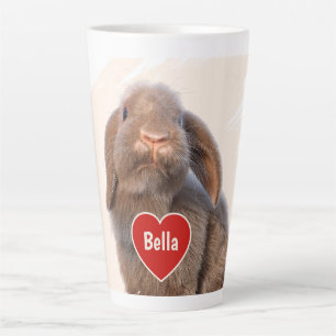 Aangepaste Holland Lop Konijn Foto Naam Cadeau Latte Mok