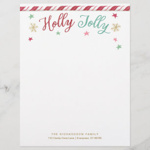 Aangepaste Holly Jolly Christmas Letterhead Briefhoofd