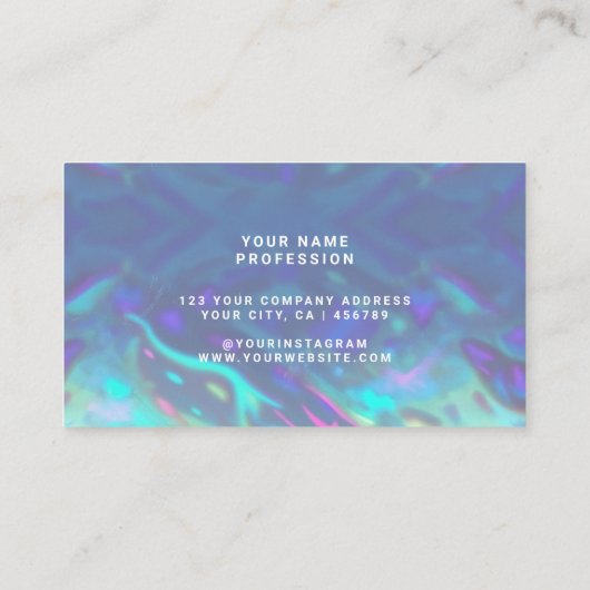 Aangepaste holografische iriserende werking visitekaartje (Achterkant)