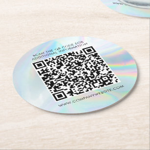 Aangepaste holografische QR-code marketing voor be Ronde Kartonnen Onderzetter