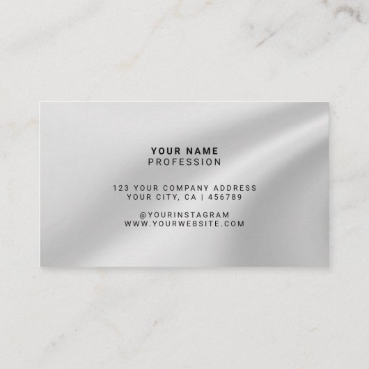 Aangepaste holografische zilvergrijs visitekaartje (Achterkant)