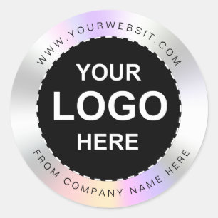 Aangepaste holografische zwarte 'Bedankt' Logo Naa Ronde Sticker