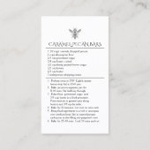 Aangepaste homemade Caramel-Pecan Bars HoneyBee Re Visitekaartje (Achterkant)