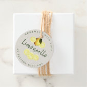 Aangepaste Homemade Limoncello Light Grey Bedankjes Labels (In situ)